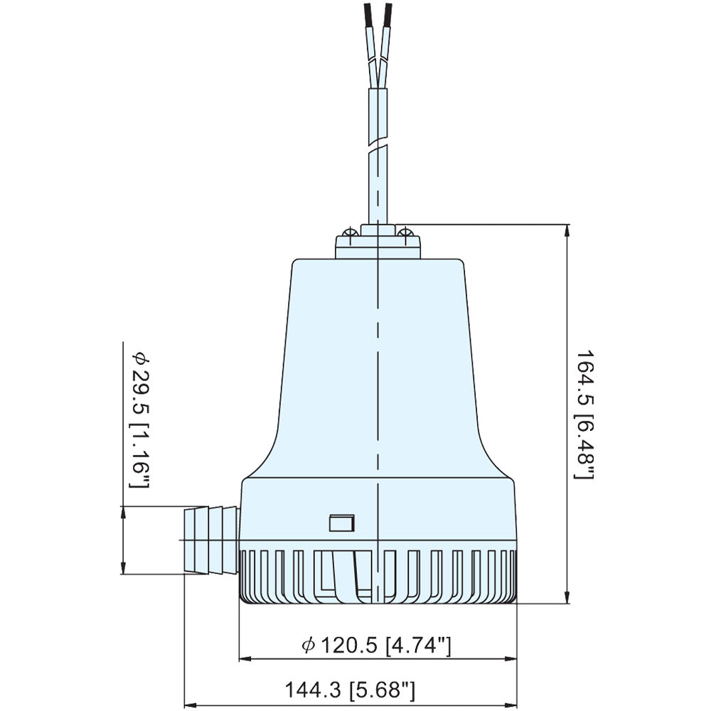 Aντλία Σεντίνας 1400 88lt/min 12V Σύνδεση Διαμέτρου 29,5mm