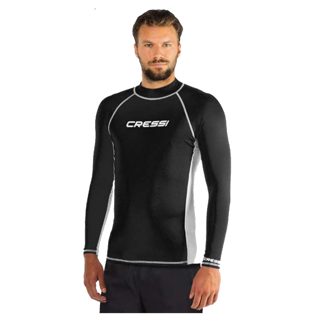 Rash guard man long sleeve black/white