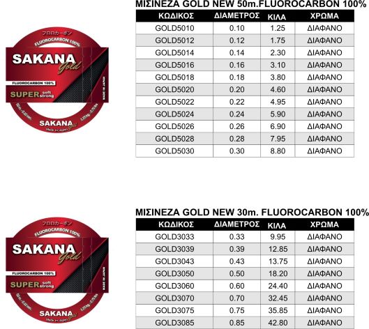 Sakana gold fluorocarbon 100%